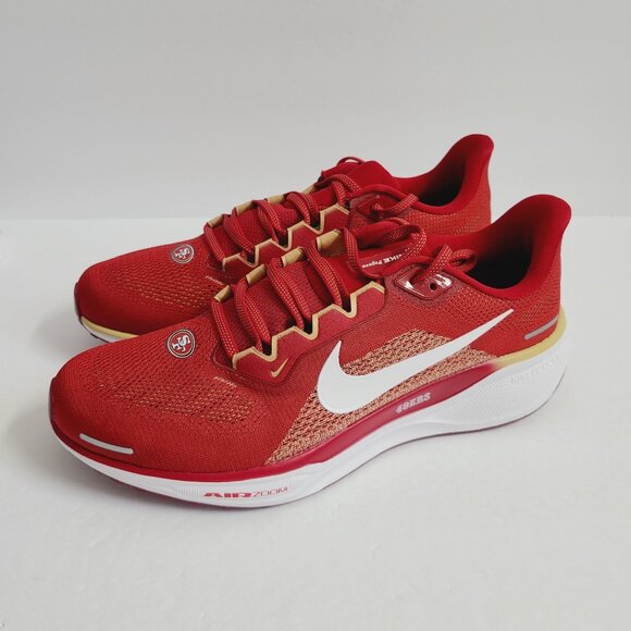 NEW Nike Air Zoom Pegasus 41 San Francisco 49ers Shoes FZ5070-600 Size 11 Gym - Picture 1 of 7